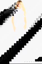 black short sleeves dress 43771