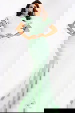 high neck mermaid green evening dress 43772