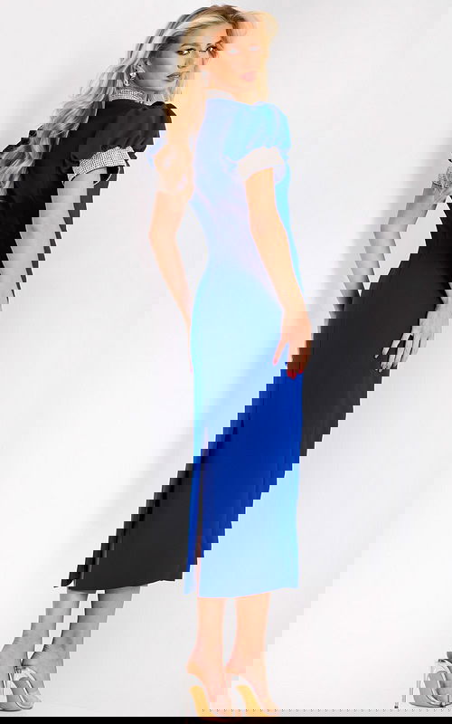 Model wearing Jovani dress 43773-1.