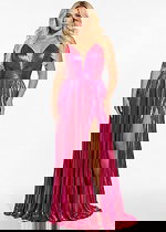 pleated high slit dress 43795