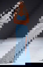 strapless blue lace dress 43859