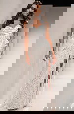 white lace dress with satin ruched neckline 43859