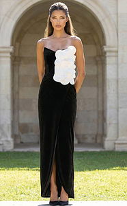 black and white fitted dress 43886