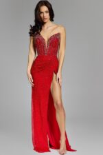 Model wearing Jovani dress 43921-1.