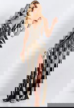 Sequin V-Neck Gown with Strappy Back 43953 - Image 12