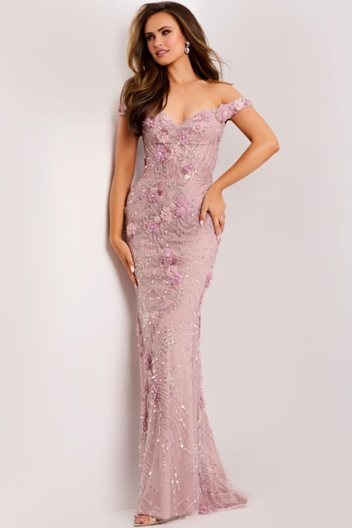 Model wearing Jovani dress 44007.