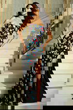 black multi floral dress 44008