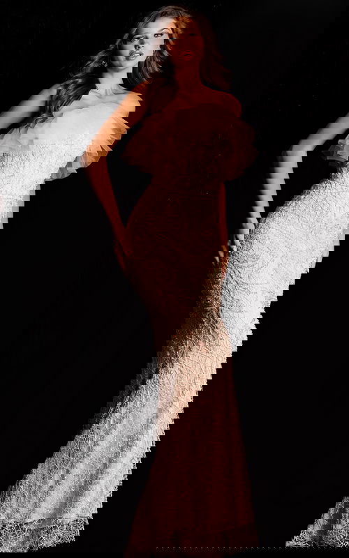 ruffled neckline dress 44015