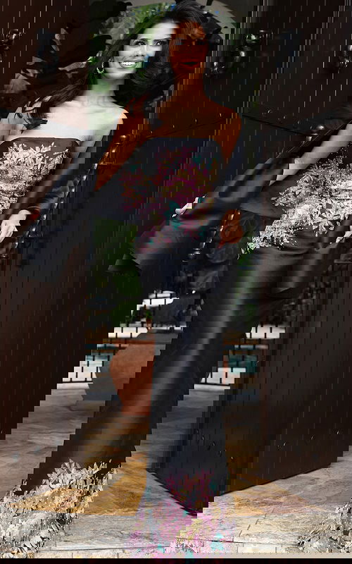 Strapless embellished gown with matching cape jacket