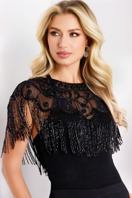 Model wearing Jovani dress 44054.