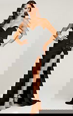 black high slit dress 44066