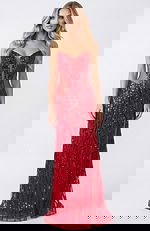 sheer bodice embellished red dress 44100