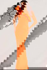 one shoulder mermaid orange dress 44157