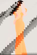 orange one shoulder mermaid dress 44157