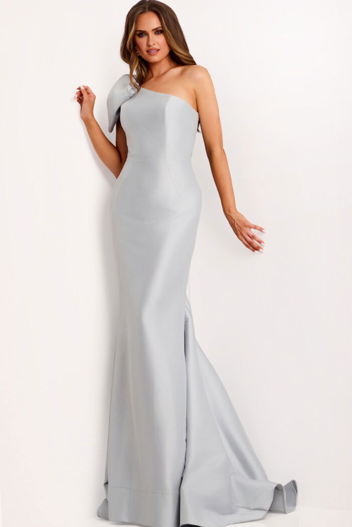 one shoulder mermaid dress with floral details 44176