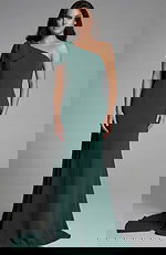 one shoulder simple mob dress 44177