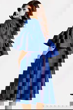 navy blue cape with bell sleevles