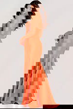 back of mermaid orange dress