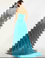 pleated strapless dress 44229