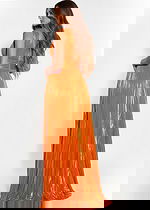 orange pleated dress 44230