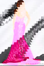 Fuchsia Mermaid Dress with Beaded Bodice 44239 - Image 2