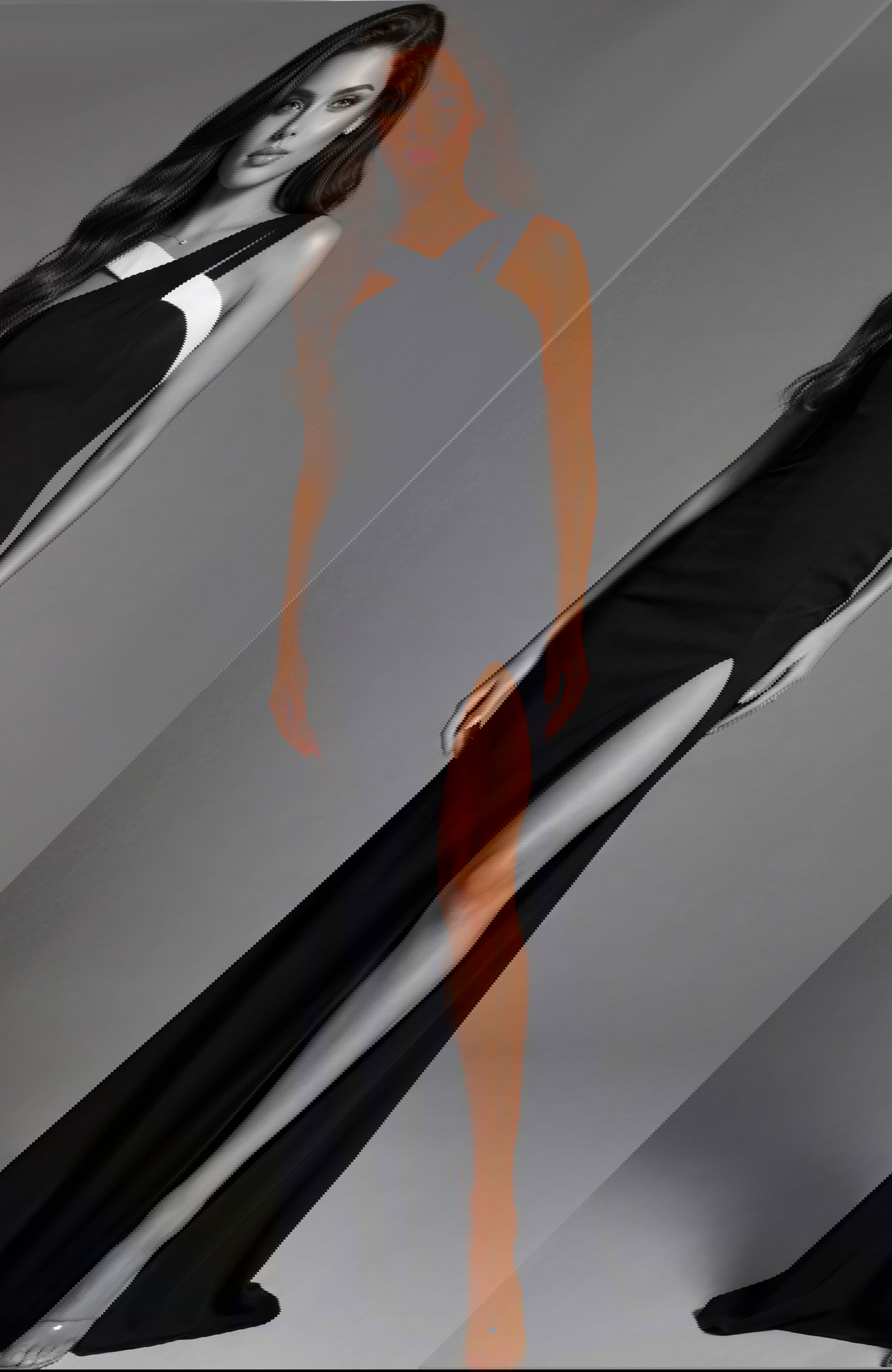 44277 halter neck high slit dress 44277