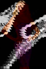 Fitted sequin party dress with shimmering details