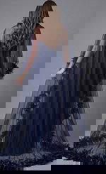 Illusion Cape Embellished Mermaid Gown