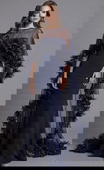 Floral Applique Cape Detail Column Dress