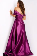 back of taffeta purple evening dress 44322