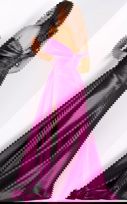 back of taffeta purple evening dress 44322