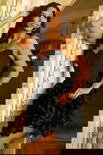 black fit and flare dress 44328