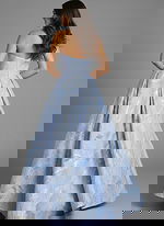 pleated blue dress 44369