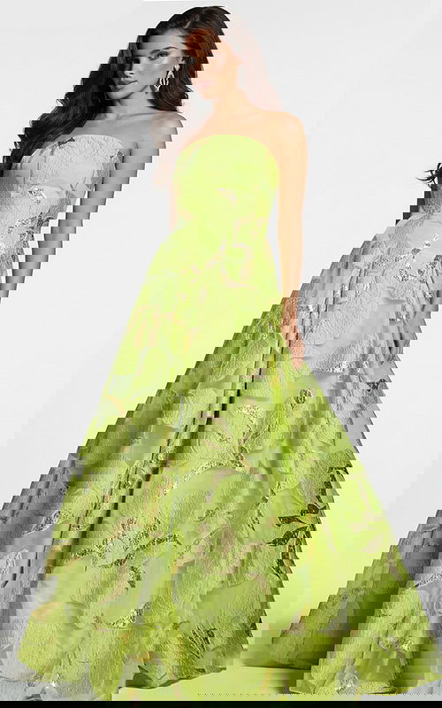 strapless green ballgown 44369