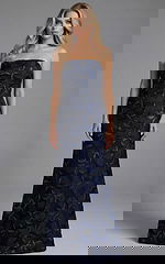 strapless navy evening dress 44370