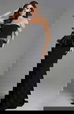 peplum black embellished dress 44382