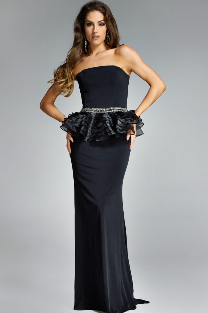 Model wearing Jovani dress 44382.