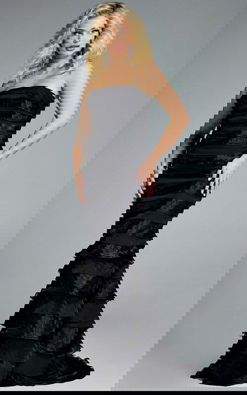 Model wearing Jovani dress 44383.