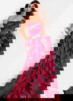 crimson strapless a line dress 44387