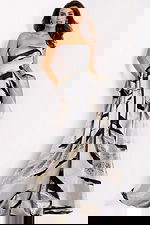 strapless print ball gown 44387