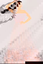 strapless a line pink dress 44391