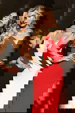 embellished white and red jersey dresses 44397