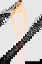 strapless black and nude fitted dress 44422