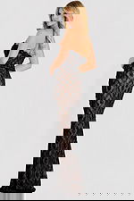 strapless sheath dress with embellished lace 4422