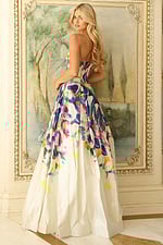 floral white multi ball gown 44434