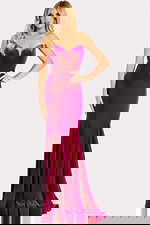 Strapless velvet gown with sweetheart neckline and mermaid train