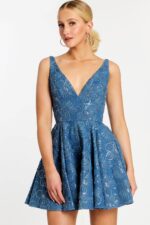 スーツ・フォーマル・ドレス UPPER EMBROIDERY FLARE DRESS Embroidered Fit and Flare Dress 44462 | Jovani