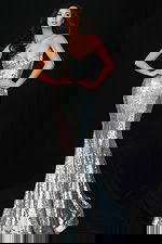 Strapless sequin mermaid prom dress with sweetheart neckline and fitted silhouette