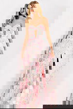 pleated high slit dress 44518