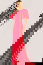 short sleeves sheath red mob dress 44522